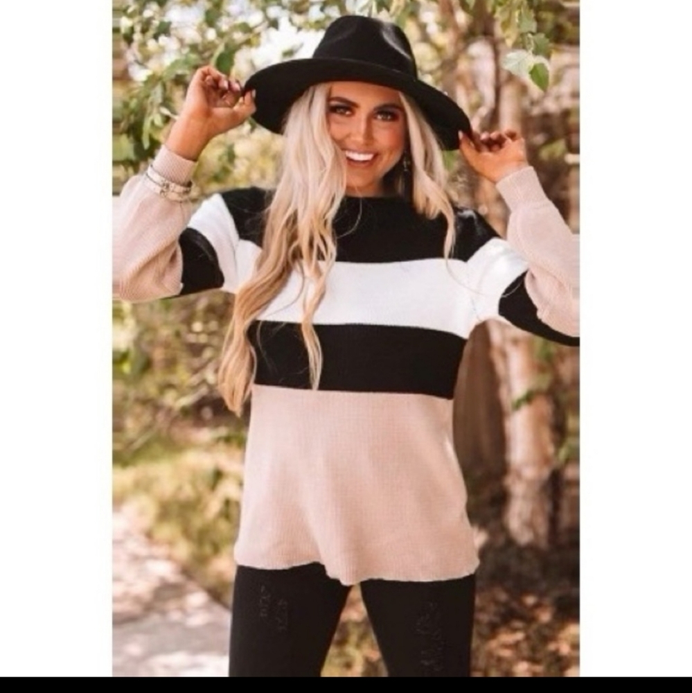 Colorblock Tricolor Sweater Entro Vici